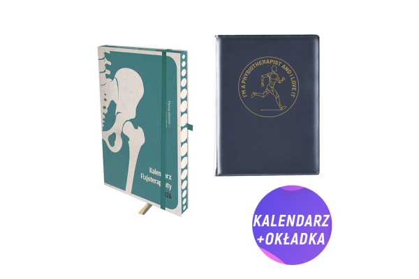 Pakiet: Kalendarz fizjoterapeuty 2026 + Granatowa dedykowana okładka Pakiet: Kalendarz fizjoterapeuty 2026 + Granatowa dedykowana okładka